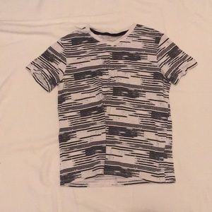 Epic threads kids Lg white shirt black “stripes”